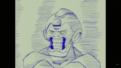 Cartoon Superhero On Red Background GIF