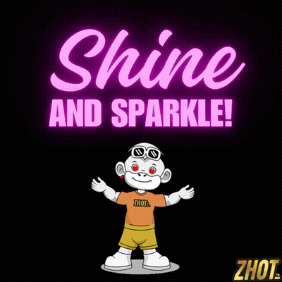 Cartoon Surrounded By Hearts Saying Shine And Sparkle GIF