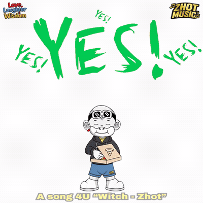 Cartoon Surrounded By Hearts Saying Yes GIF