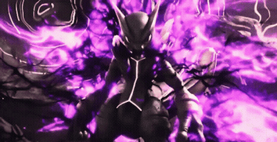 Cartoon Surrounded By Purple Glowing Lights GIF