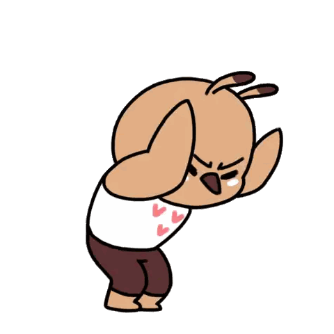 Cartoon Surrounded By Red Hearts Sticker