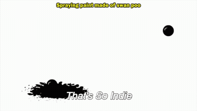 Cartoon Swan Being Sprayed With Paint GIF