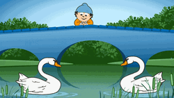 Cartoon Swan Heart GIF