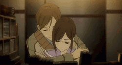 Anime manga girl and guy hugging couple in love Vector Image