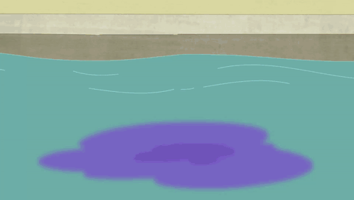 Cartoon Swimming In Pool With Purple Swirl GIF