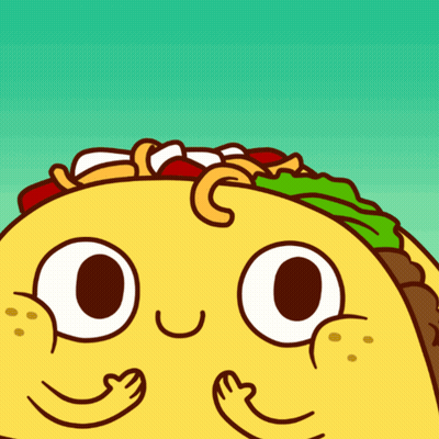 Cartoon Taco Smiley Face Hand GIF