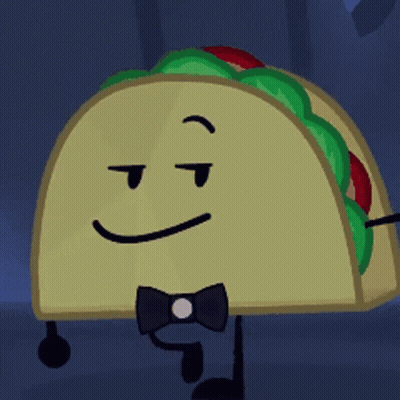 Cartoon Taco With Bow Tie Making Funny Face GIF