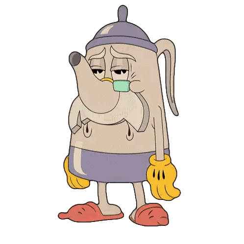 Cartoon Teapot Wearing Slippers Sticker