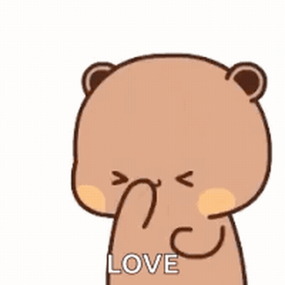 Cartoon Teddy Bear Blowing Hearts GIF