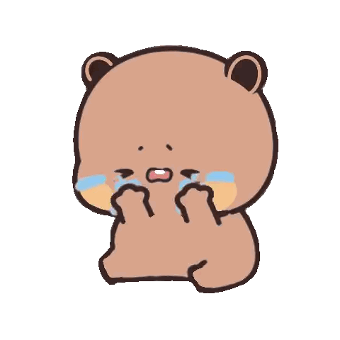 Cartoon Teddy Bear Crying With Tears Sticker