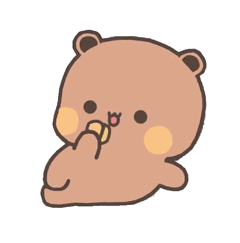 Cartoon Teddy Bear Eating Cookie Sticker