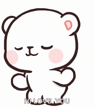 Cartoon Teddy Bear Eyes Closed Saying Hi Love You GIF