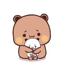 Cartoon Teddy Bear Holding Baby Panda Sticker