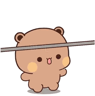 Cartoon Teddy Bear Holding Bar Sticker