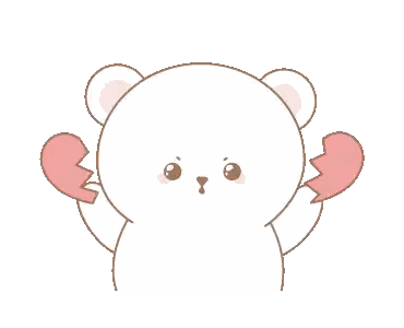 Cartoon Teddy Bear Holding Broken Heart Sticker