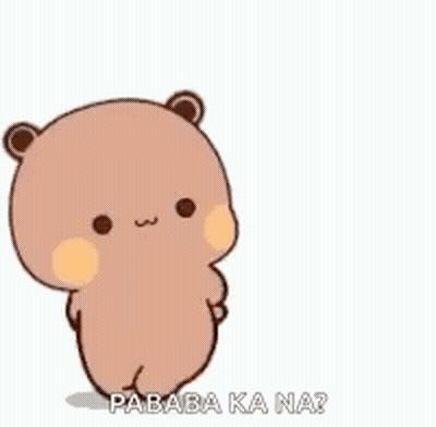 Cartoon Teddy Bear Holding Stick GIF