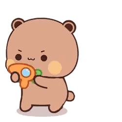 Cartoon Teddy Bear Holding Water Gun Sticker
