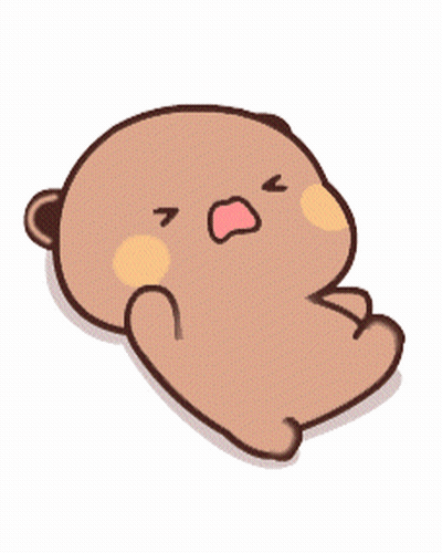 Cartoon Teddy Bear Lying Down Mouth Open GIF