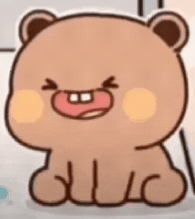 Cartoon Teddy Bear Making Funny Face GIF