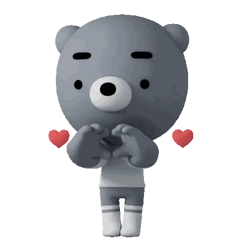 Cartoon Teddy Bear Making Heart With Hands Sticker