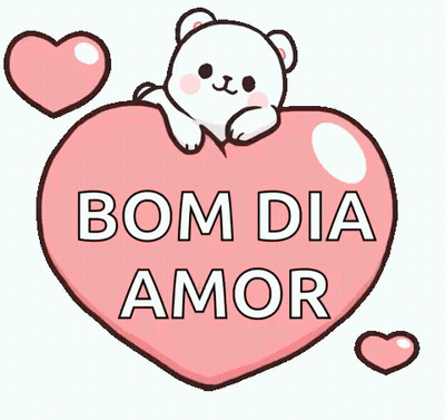 Cartoon Teddy Bear On Pink Heart Bom Dia Amor GIF