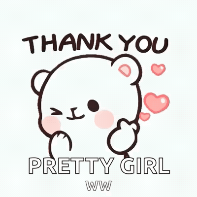 Cartoon Teddy Bear Saying Thank You Pretty Girl Ww GIF