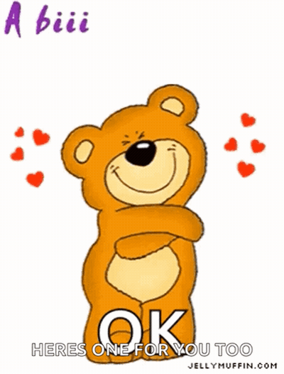 Cartoon Teddy Bear Says A Big Hug From Me To You GIF