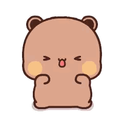 Cartoon Teddy Bear Sitting On Floor Smiling Sticker