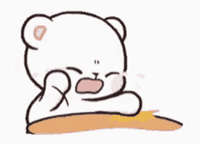Cartoon Teddy Bear Sitting On Table GIF