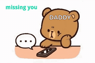 Cartoon Teddy Bear Sitting With Phone GIF
