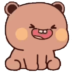 Cartoon Teddy Bear Tongue Out Missing Tooth Sticker
