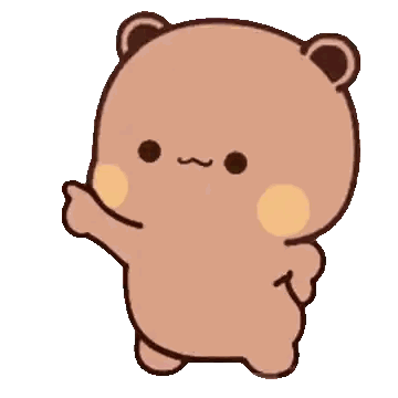 Cartoon Teddy Bear Waving Sticker