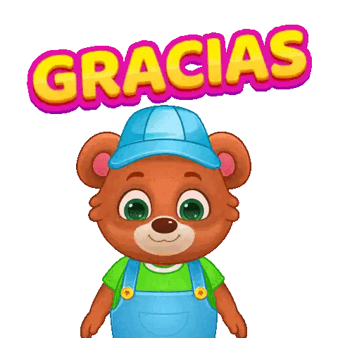 Cartoon Teddy Bear Wearing Blue Hat And Overalls Sticker