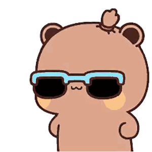 Cartoon Teddy Bear Wearing Sunglasses Sticker