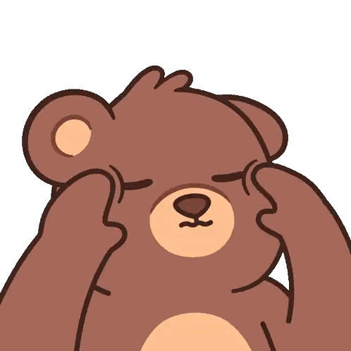 Cartoon Teddy Bear With Eyes Closed Sticker