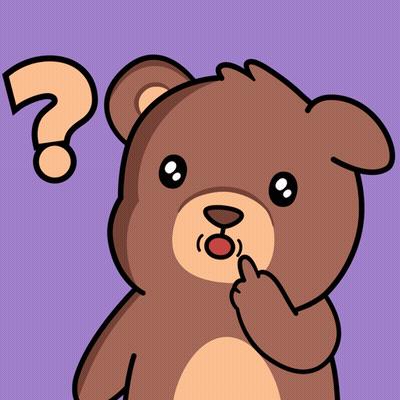 Cartoon Teddy Bear With Question Mark On Head GIF