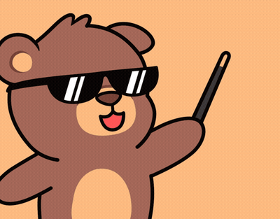 Cartoon Teddy Bear With Sunglasses Holding Magic Wand GIF