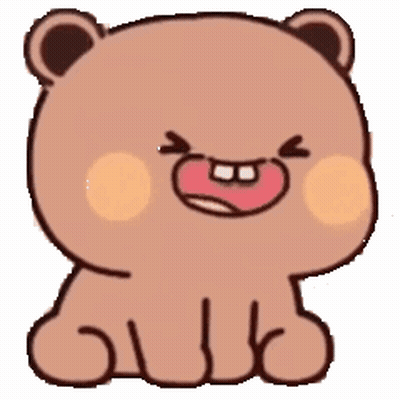 Cartoon Teddy Bear With Tongue Out And Missing Tooth GIF