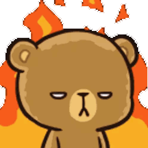 Cartoon Teddy Bear With X On Nose Sticker