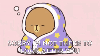 Cartoon Teddy Bear Wrapped In Blanket GIF