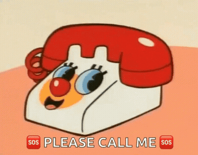 Cartoon Telephone With Clown Face Please Call Me GIF