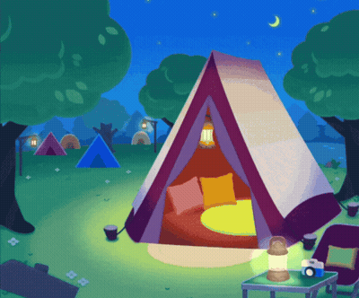 Cartoon Tent In A Field GIF