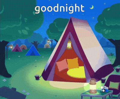 Cartoon Tent Saying Goodnight GIF