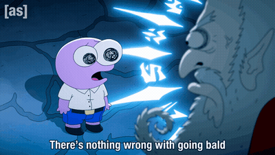 Cartoon There's Nothing Wrong With Going Bald GIF