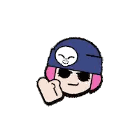 Cartoon Thumbs Up Skull Hat Character Sticker