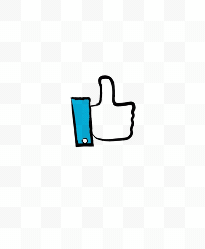 Cartoon Thumbs Up With Bird Flying Beside It GIF