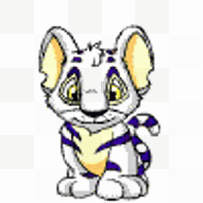 Cartoon Tiger Cub With Candy Cane Tail GIF