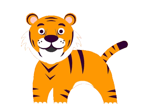 Cartoon Tiger Illustration Sticker