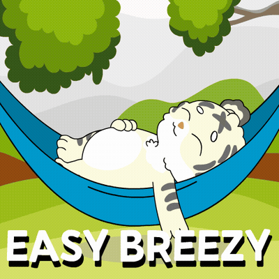 Cartoon Tiger Laying In Hammock Easy Breezy GIF