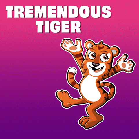 Cartoon Tiger Saying Tremendous Tiger GIF